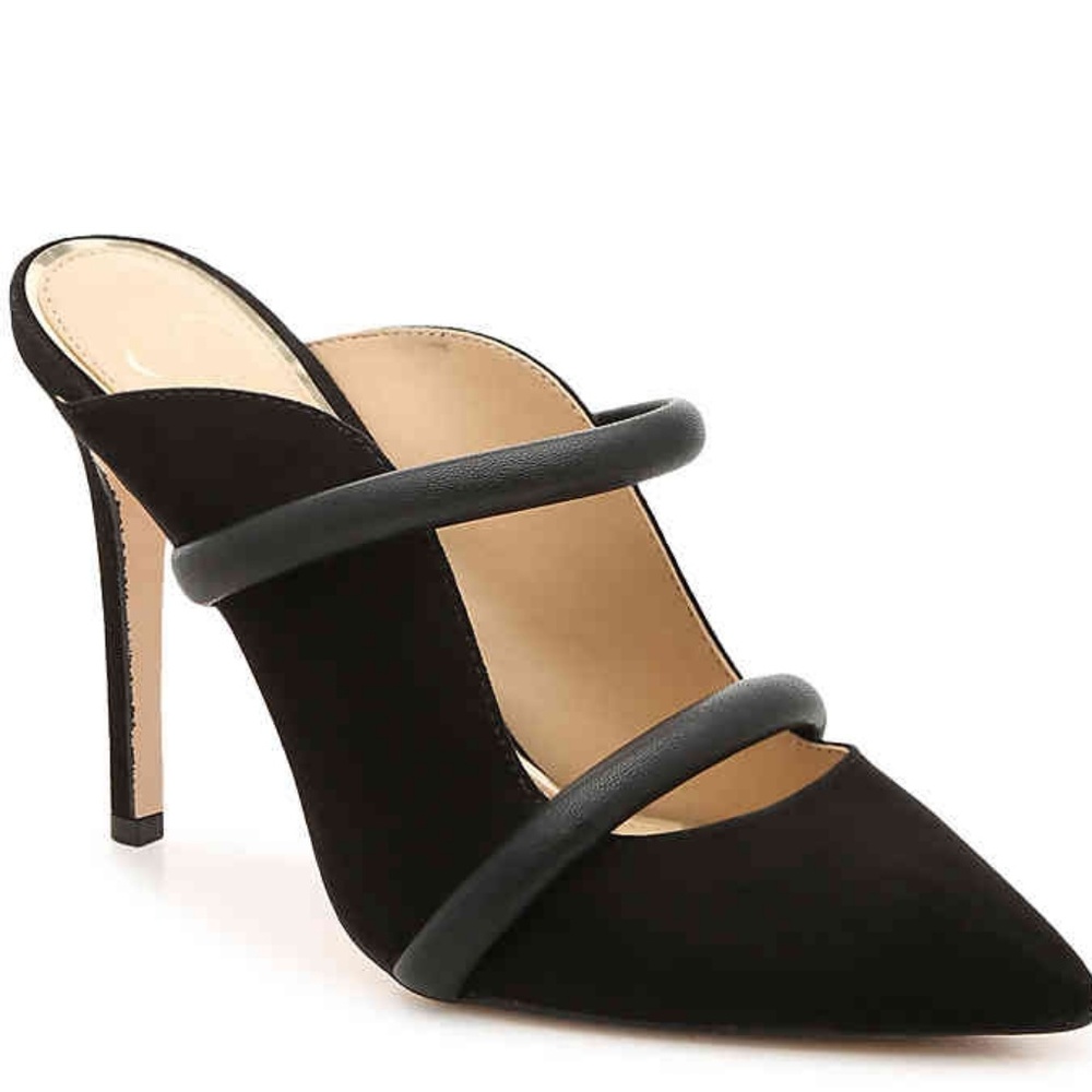 NWT Jessica Simpson Black Suede Philidia Heels
